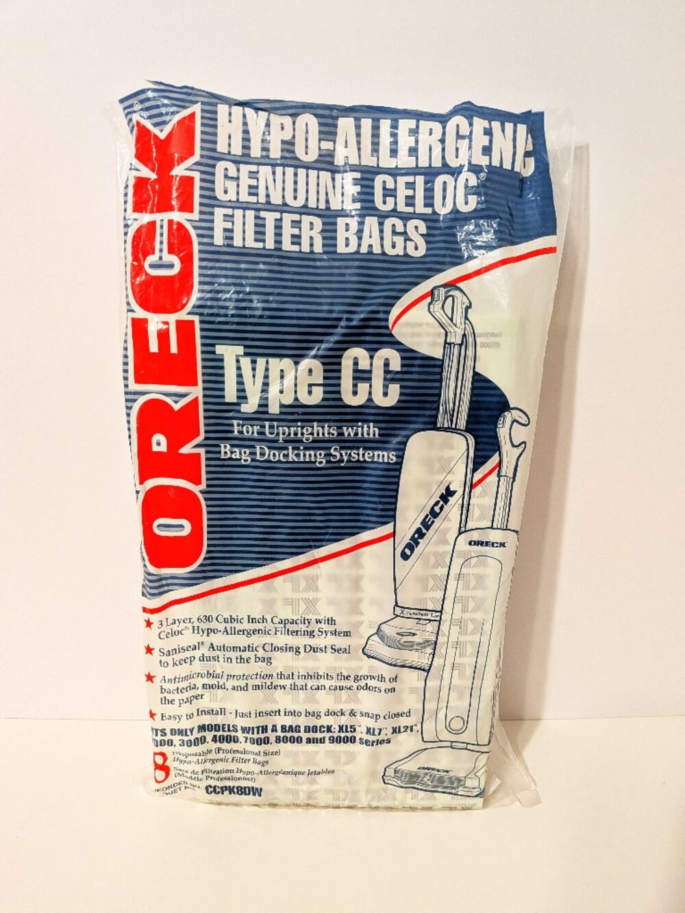 Pack of 10 Oreck XL Type CC Vacuum Cleaner Bags CCPK8DW New Opened Package